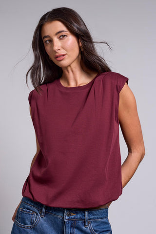 BLUE THREAD Shoulder Pad Bubble Hem Muscle Tee-Cherrylacquer