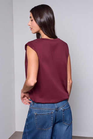 BLUE THREAD Shoulder Pad Bubble Hem Muscle Tee-Cherrylacquer