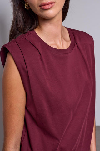 BLUE THREAD Shoulder Pad Bubble Hem Muscle Tee-Cherrylacquer
