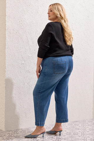 Size Inclusive Sophia Curvy Comfort Stretch Super Straight Ankle Jeans-Dusk