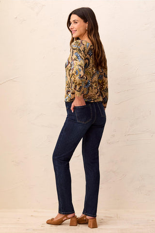 Sophia Curvy Year Round Basics Straight Leg Denim Jeans-Deepocean