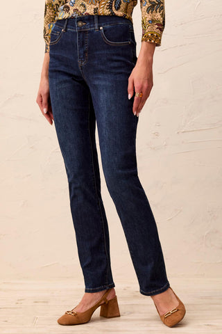 Sophia Curvy Year Round Basics Straight Leg Denim Jeans-Deepocean
