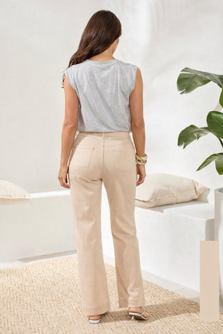 Pantalon Extensible À Jambe Large-Canvas