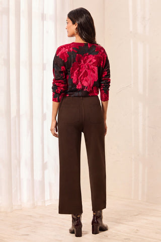 Every Body Ponte High Rise Capri Pants-Espresso