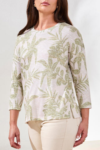 3/4 Sleeve Crew Neck Top-Kiwizest