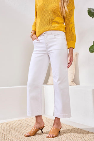 Audrey Jean Large Court Ajusté Coloré — En Denim Boundless Ultimate Stretch-Blanc