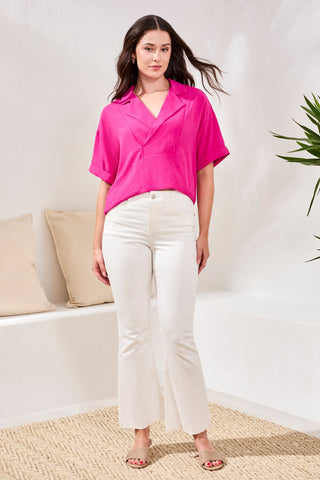 Audrey Jean Évasé Ajusté Coloré — En Denim Boundless Ultimate Stretch-Blanc