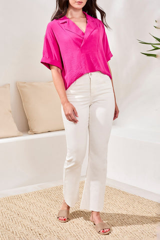 Audrey Jean Évasé Ajusté Coloré — En Denim Boundless Ultimate Stretch-Blanc