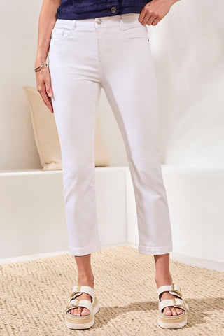 Audrey Hugging Crop Straight Leg Boundless Stretch Denim-White