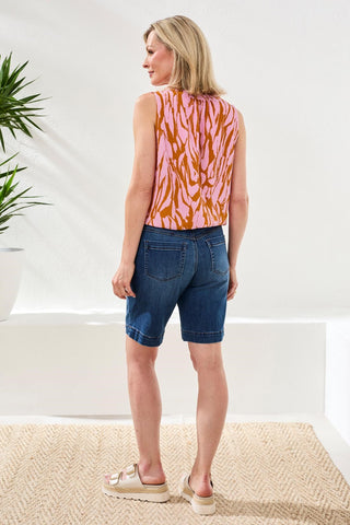 Audrey Pull-On Bermudas Boundless Stretch Denim-Fadedblue