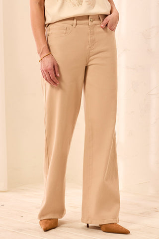 Audrey Shimmer Wide Leg Denim Jeans-Shimmer