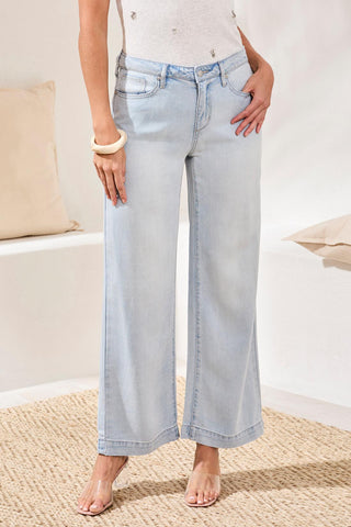 Audrey Wide Leg Hugging Denim Jeans-Plage de Bondi