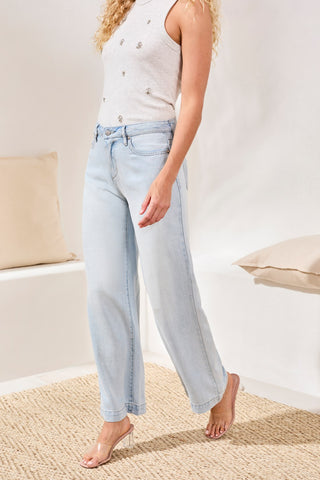 Audrey Wide Leg Hugging Denim Jeans-Plage de Bondi