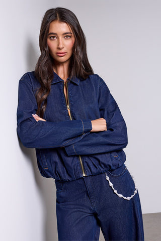 Veste En Denim BLUE THREAD À Ourlet Ballon -Après minuit