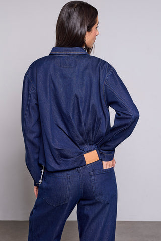 Veste En Denim BLUE THREAD À Ourlet Ballon -Après minuit