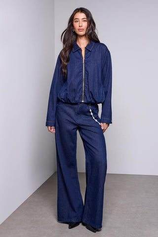 Veste En Denim BLUE THREAD À Ourlet Ballon -Après minuit