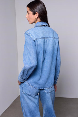 BLUE THREAD Blouse En Denim Boutonnée Avec Nœud Auto-Noué Amovible-Bleu campus