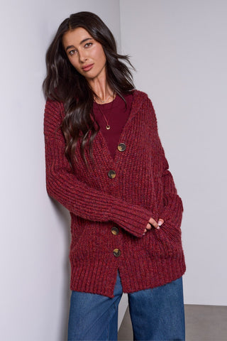 BLUE THREAD Oversized Ribbed Knit Cardigan-H pinot