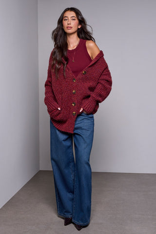 BLUE THREAD Oversized Ribbed Knit Cardigan-H pinot