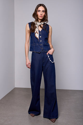 BLUE THREAD Veste En Denim Ajustée Col En V Fermeture Boutonnée -Après minuit