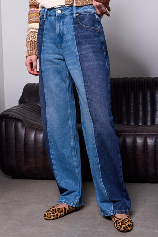 BLUE THREAD Two-Tone Straight Leg Denim Jeans-Piecesofblue