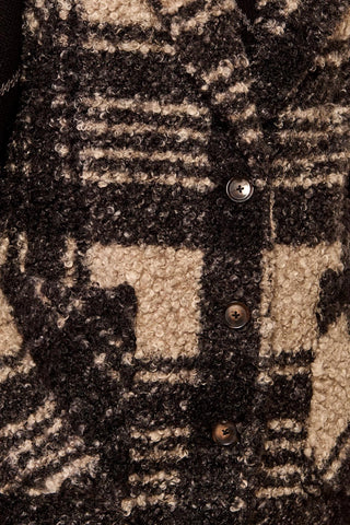 Bouclé Plaid Button-Front Vest With Notched Lapel-Fossil