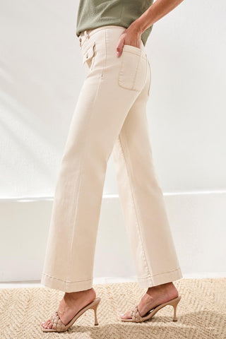 Jean Palazzo Large Brooke Avec Plis-Écru
