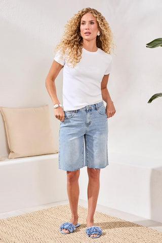 BLUE THREAD Brooke Wide Leg Denim Jorts-Eastcoast