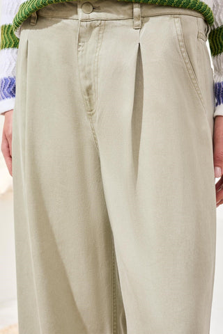 Brooke Pleated Wide-Leg Tencel Trousers-Cactusclay