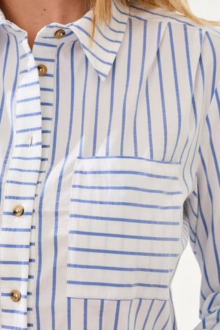 Classic Collared Striped Shirt Breathable Seersucker-Turkishsea