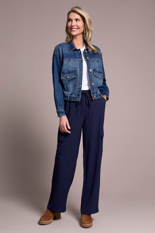 Classic Drop Shoulder Denim Jacket-Washedblue