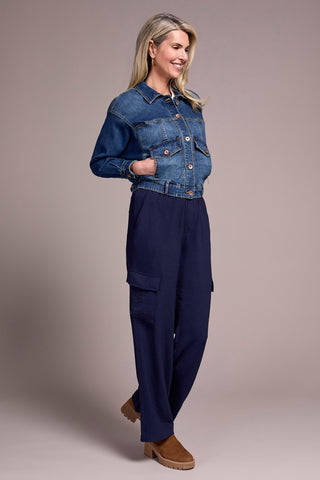 Classic Drop Shoulder Denim Jacket-Washedblue