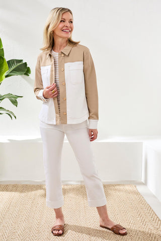 Veste En Jean Stretch Color Block-Plage