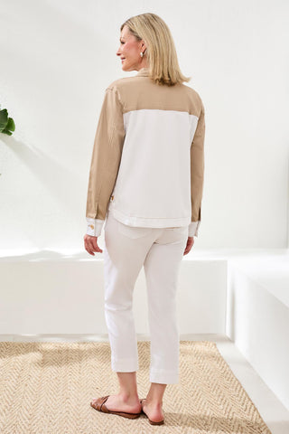 Veste En Jean Stretch Color Block-Plage