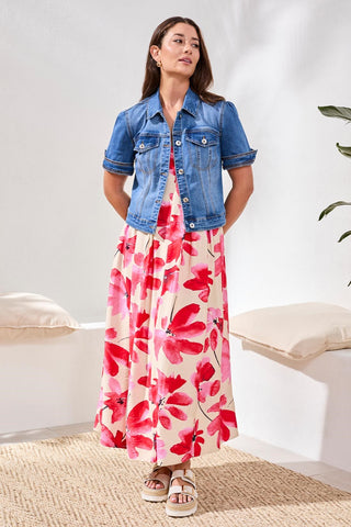 Veste En Denim Extensible À Demi-Manches-Port de mer