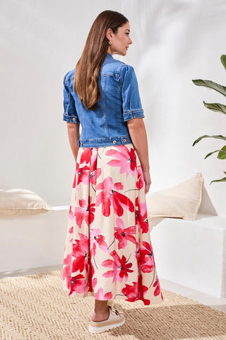 Veste En Denim Extensible À Demi-Manches-Port de mer