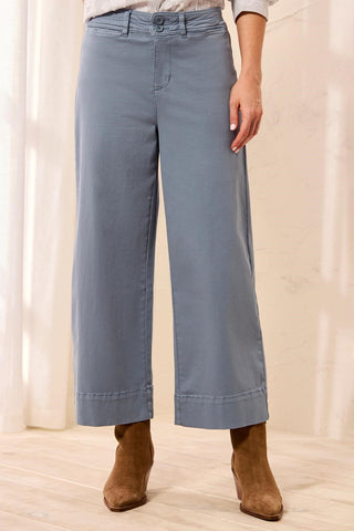 Comfort Stretch High Rise Palazzo Pants-Blue fog