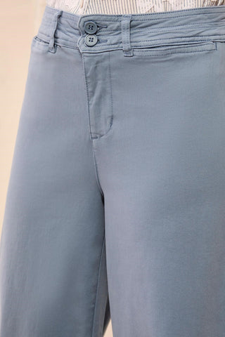 Comfort Stretch High Rise Palazzo Pants-Blue fog