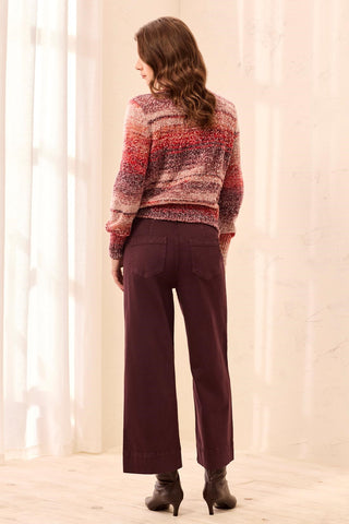 Pantalon Palazzo Taille Haute En Maille Extensible Confort Stretch-Fudge