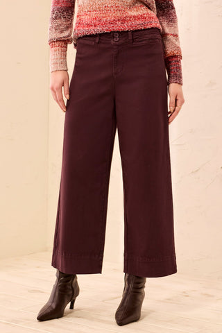 Pantalon Palazzo Taille Haute En Maille Extensible Confort Stretch-Fudge