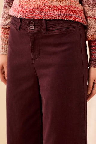 Pantalon Palazzo Taille Haute En Maille Extensible Confort Stretch-Fudge