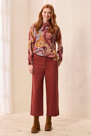 Comfort Stretch High Rise Palazzo Pants-Henna