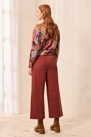 Comfort Stretch High Rise Palazzo Pants-Henna