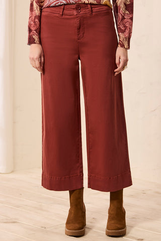 Comfort Stretch High Rise Palazzo Pants-Henna