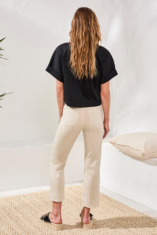 Comfort Stretch Pull-On Kick Flare Capris-Canvas