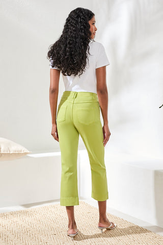 Comfort Stretch Pull-On Kick Flare Capris-Mintleaf