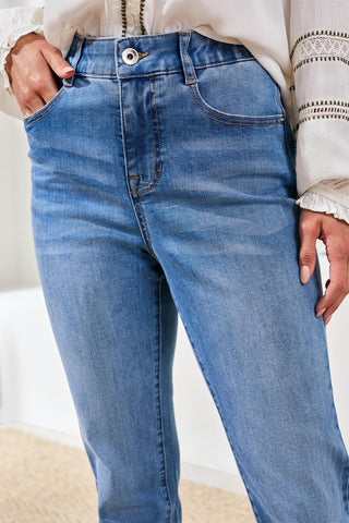 Sophia Curvy Comfort Stretch Straight Leg Jeans-Harbor