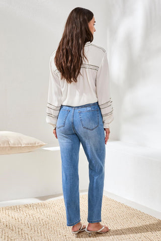 Sophia Curvy Comfort Stretch Straight Leg Jeans-Harbor