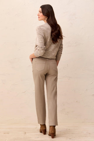 Comfort Stretch Straight Leg Pull-On Ankle Pants-Dry sand