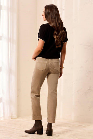 Pantalon Utilitaire À Jambe Droite En Twill Extensible Doux À Enfiler-Fossile